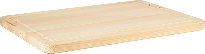 Shun Cutlery Extra Large Hinoki Cutting Board with Groove, 20" x 14" XL Wooden Cutting Board, Medium-Soft Wood Preserves Knife Edges, Forest Stewardship Council Certified, Japanese Chopping Board