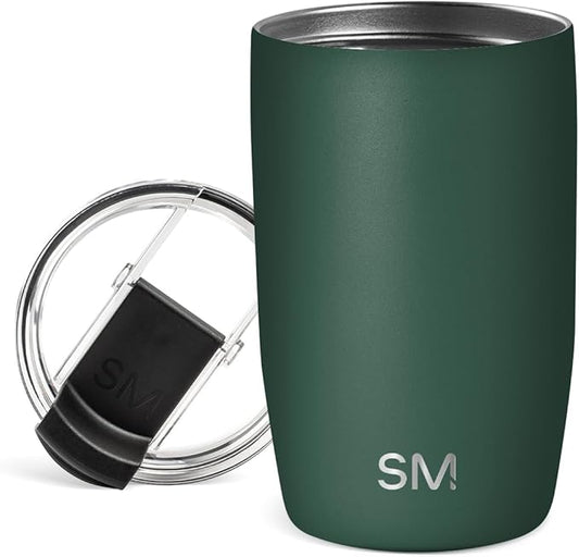 Simple Modern Voyager Tumbler with Flip Lid | Travel Coffee Mug | Insulated Stainless Steel Cold Brew Iced or Hot Coffee Cup | Gifts for Women Men Her Him | 12oz, Forest