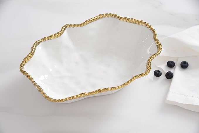 Pampa Bay Golden Salerno, Serving Bowl, 12" x 9" x 3"