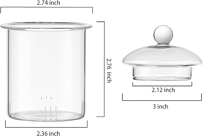 CnGlass Replacement Glass Tea Infuser with Lid for 20.3oz Teapot,Borosilicate Glass-Odor and Stain Free