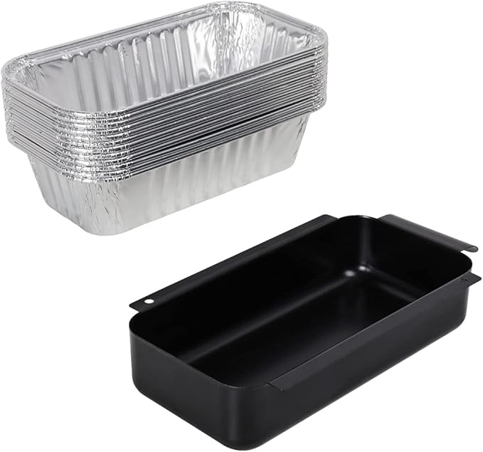 SafBbcue 9328812P06 Grill Grease Drip Pan for Charbroil Gas Grill Drip Tray G416-0015-W1, Grease Cup Catcher Holder with 12 Pack Aluminum Foil Disposable Liner for Charbroil Grills Replacement Parts