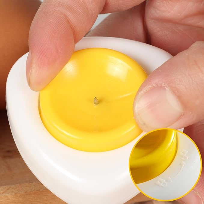 Magenetic Egg Piercer Tool for making holes in raw eggs to achieve perfectly boiled eggs, egg hole puncher Pricker with Safety Lock Egg Pin, and an egg separator for separating egg whites from yolks