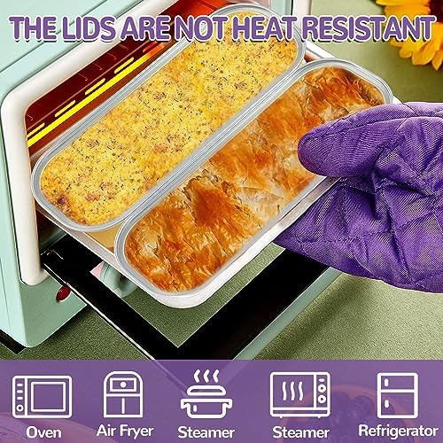 120Pcs Aluminum Min Foil Bakingi Loaf Pans with Lids and Spoons