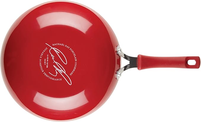 Rachael Ray Cook + Create Nonstick Stir Fry Pan/Wok, 10.5 Inch, Red