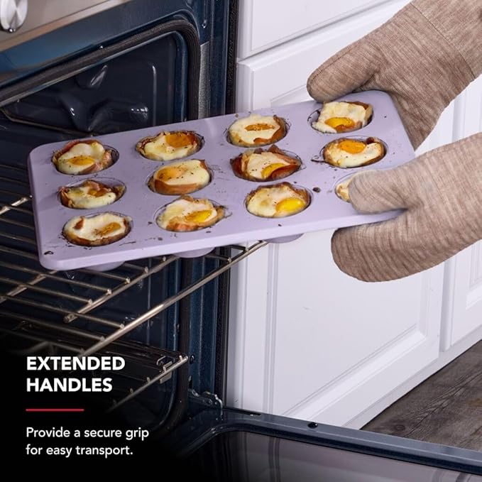 KitchenAid 12-Cup Nonstick Swiss Engineered Aluminized Steel Muffin Pan, Dishwasher Safe, Wildflower