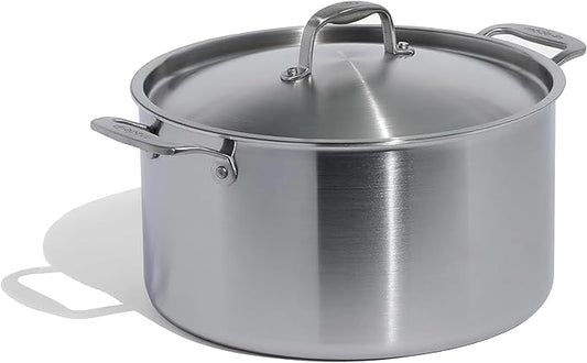 Made In Cookware | 12 Quart Stainless Steel Stock Pot With Lid | 5 Ply Stainless Clad | Professional Cookware | Crafted in Italy | Induction Compatible