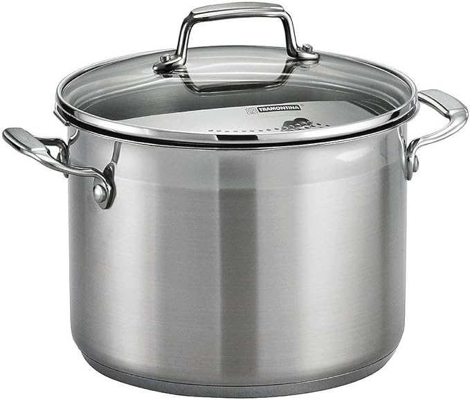 Tramontina Gourmet Stainless Steel 6-Quart Pasta Pot with Lid and Strainer