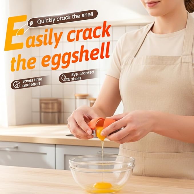 Egg Shell Opener Egg Cracker Tool, 2026 New Eggs Separator for Raw and Hard Boiled Eggs Peeler Shell Remover,Stainless Steel Eggshell Breaker Peeling Tool Portable Kitchen Gadgets (3, Yellow)