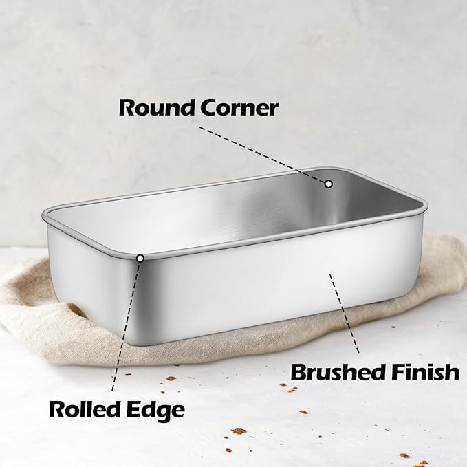 Leonyo 8 Pack Loaf Pans for Baking Bread, 9IN x 5IN Stainless Steel Loaf Bread Pans Set for Homemade Meatloaf, Bananas, Brownies, Lasagnas, Dishwasher Oven Safe