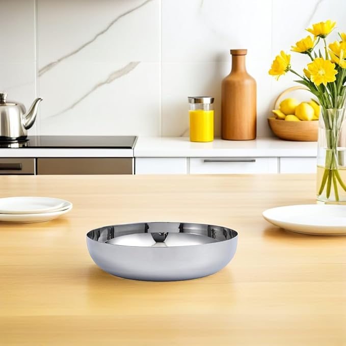 75oz Stainless Steel Mixing Bowls - 9.4 inch Large Metal Serving Bowl, Non-Slip Silver Decorative Bowl for Salad, Pasta, Soup, Fruit, Dishwasher Safe