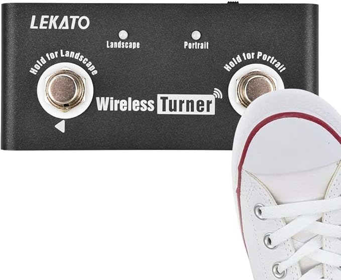 LEKATO Wireless Page Turner Pedal Bluetooth Foot Pedal for Tablets Phone (Android & IOS system above version 13.4 support) - External Pedal for LEKATO Loop Pedal Tuner Switching Control