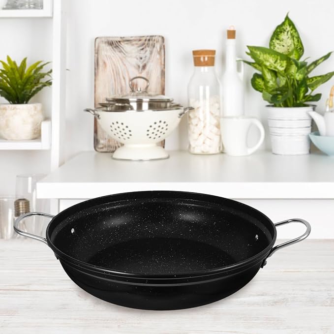 Luxshiny 12 Inch Maifanshi Stainless Steel Hot Pot Cooking Wok with Heat-Resistant Handle for Ramen Noodles Seafood and Home Kitchen Use