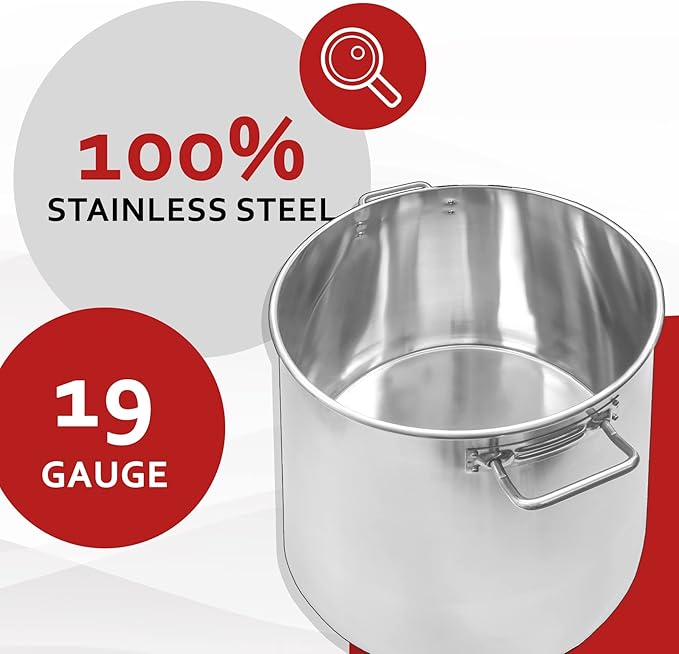 Concord 30 Quart Stainless Steel Stock Pot Cookware