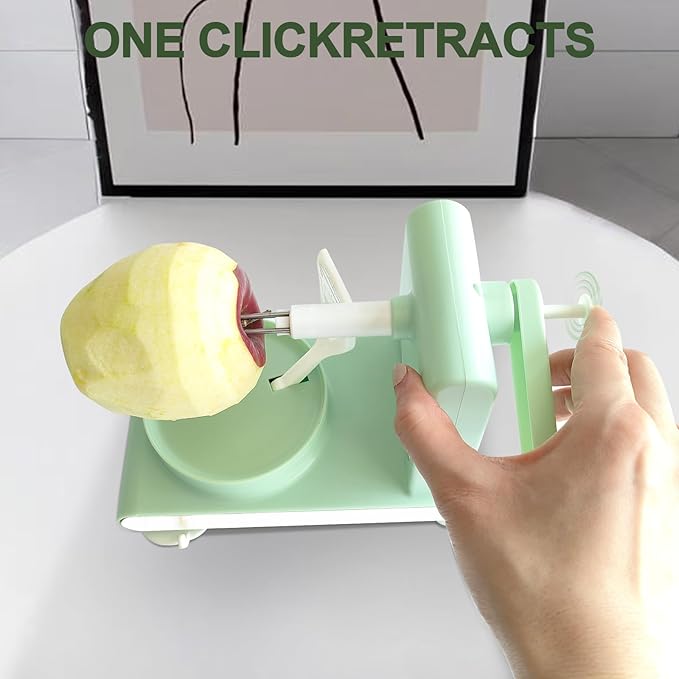 Apple Peeler, Slicer, and Corer Set – 8 Wedges Apple Slicer Corer，Stainless Steel Blades，Effortless Peeling for All Apples & pears (Light green)