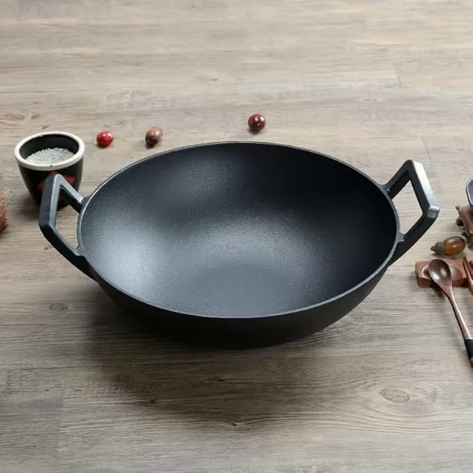 Cast Iron Wok with Lid (Wok with Lid 12 inch)