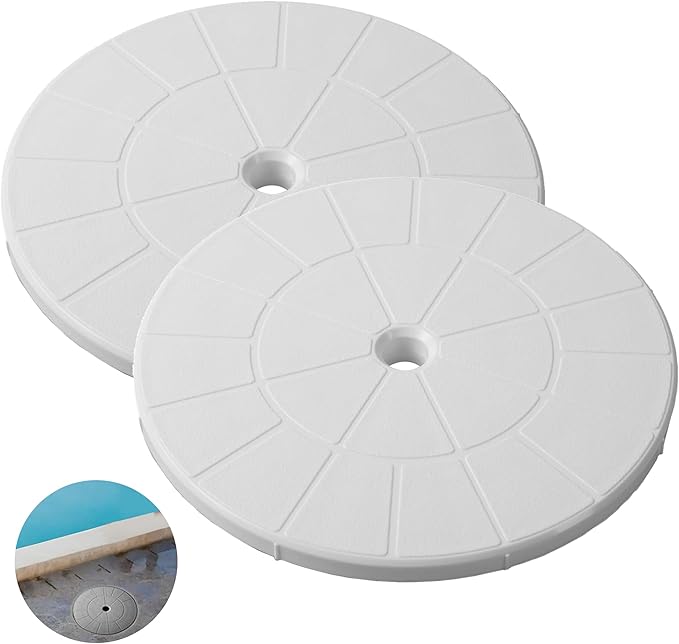 TonGass (2-Pack Round 9 1/8" Skimmer Valve Top Cover Lids Replacement Part for 9" Pool/Spa Deck Lid Plate Highly Durable Pool Skimmer Cover with UV Inhibitors