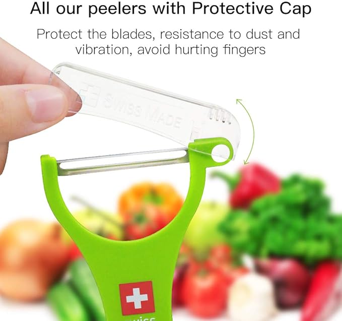 Original Swiss Made Peeler Vegetable&Fruits stainless steel blade Peeler for kitchen (GREEN-Tough skin Peeler)