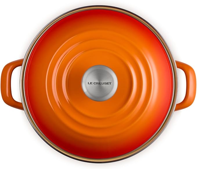 Le Creuset Enamel on Steel Traditional Stockpot, 8 qt., Flame with Stainless Steel Knob