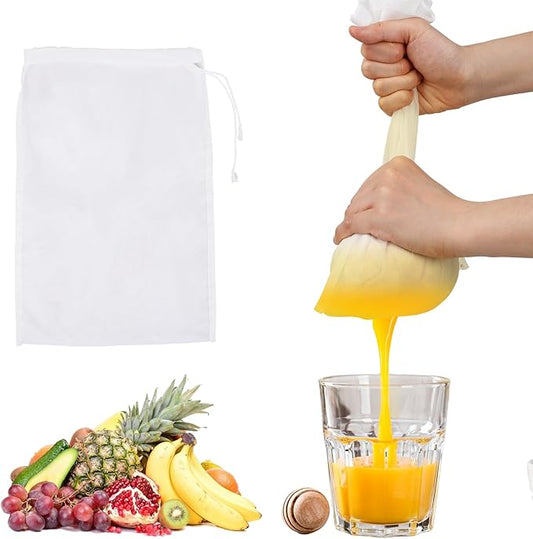 6Pack Nut Bag Strainer 12 x 8 Inch Cheesecloth Bags for Straining Nylon Cheese Cloth Bags Reusable Nut Milk Bag 200 Mesh Fine Mesh Bag for Straining Fruit Juice Cheese Coffee Tofu Yogurt Tea