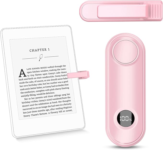 Remote Page Turner for Kindle Reading Accessories, Clicke for iPad iPhone Android Tablets E-Book Reading Noels, Camera Remote Shutter Selfie Controller, Pink