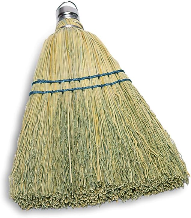 Rubbermaid Corn Whisk Broom, 12 Inch, Natural Bristles | Multi-Surface | Yellow | Removes Dirt and Debris | Pack of 12