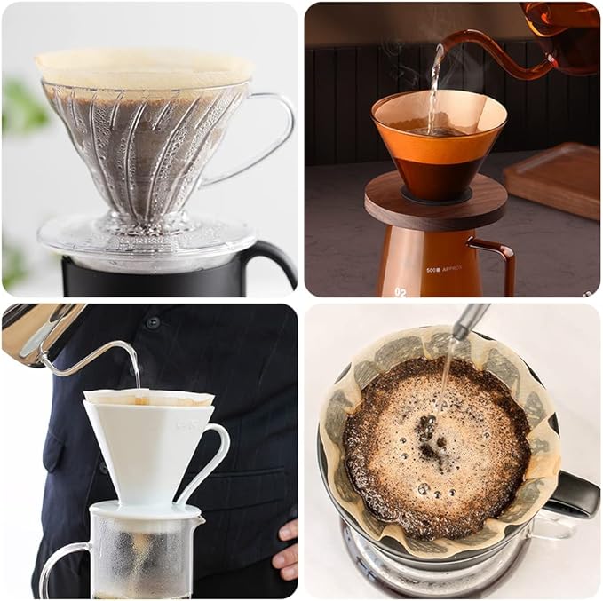Coffee Filter 02, Set of 200 V02 Coffee Filters Size 2 Cone Coffee Filters Natural Unbleached Disposable Coffee Filter Paper For Pour Over Coffee Dripper and Coffee Maker