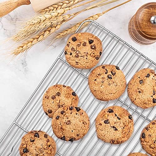 Herogo Mini Cooling Rack Set of 2, Stainless Steel 8.6" x 6.3" Small Baking Rack, Fit Small Toast Oven, for Cooling Grilling Roasting, Rust Resistance