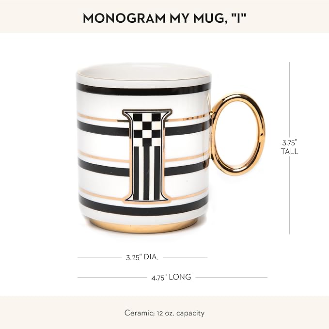 MACKENZIE-CHILDS My Mug, Decorative Ceramic Coffee Mug with Handle, I
