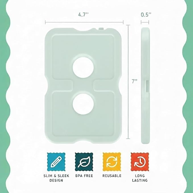 Healthy Packers Reusable Ice Packs for Lunch Boxes - Long Lasting Slim Freezer Packs, Thin Non-Toxic BPA-Free Hard Gel Ice Blocks for Coolers, Kids & Adults Lunch Bags, Travel, Camping, Food Storage