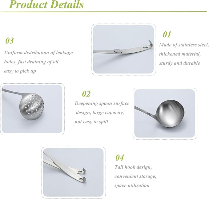 Tenta Kitchen 2oz/56ml Stainless Steel Small Soup Ladle Spoon,10.8”x 3” Stainless Steel – One-piece Professional Ladle With Hook And Hole For Convenient Hanging