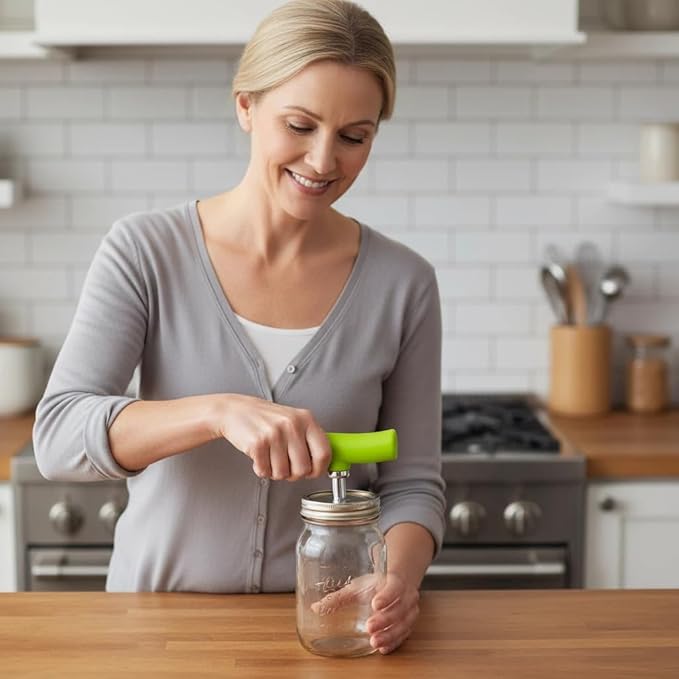 Cap Crack Jar Opener 2026 New Adjustable Multi-Lid Can Opener for Weak Hands - Ergonomic Non-Slip Grip, One-Hand Operation, Opens Bottles Cans Jars Effortlessl (White Green)
