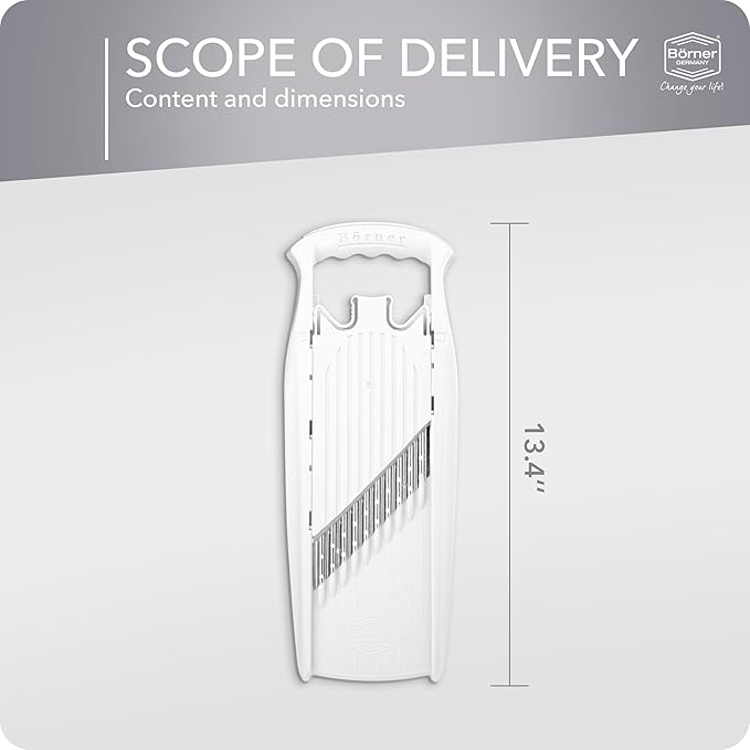 BORNER Wave waffle PowerLine | Vegetable Grater Börner - Quality Made in Germany, Color:White