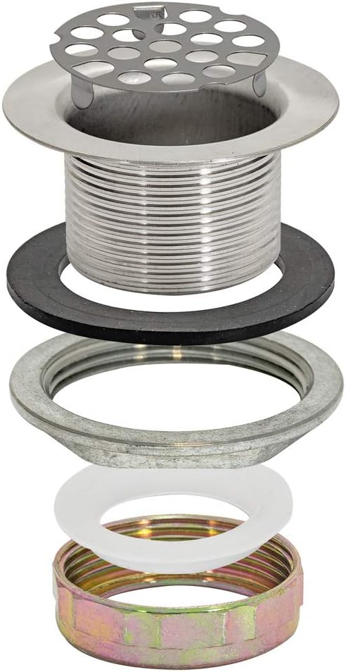 EZ-FLO Stainless Steel Flat Top Duplex Strainer with Flange, 1-7/8 to 2-1/4 Inch Sink Opening, Die Cast Nut, 30043