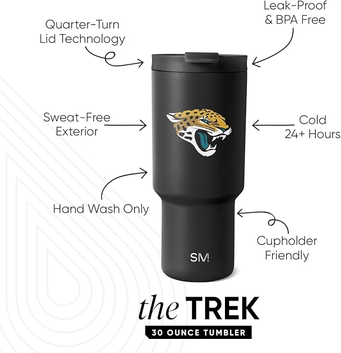 Simple Modern Officially Licensed NFL 30oz Tumbler with Flip Lid and Straws | Football Insulated Stainless Steel Cup | Gifts for Men Women | Trek Collection