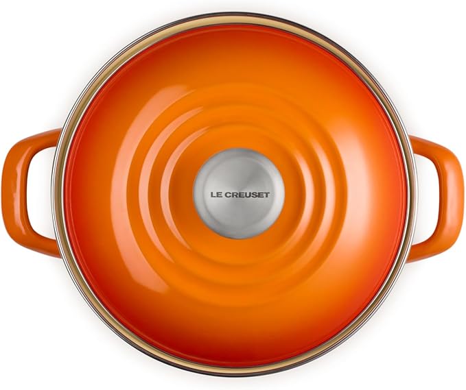 Le Creuset Enamel on Steel Traditional Stockpot, 6 qt., Flame with Stainless Steel Knob