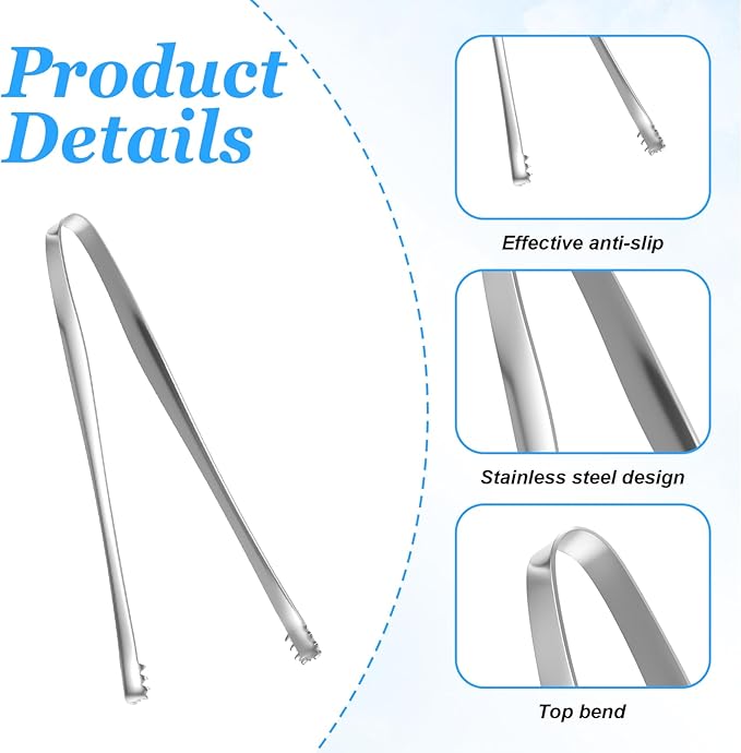 3PCS Egg Chalaza Removal Tool,Stainless Steel Tongs,Toothed Design Eggshell Fragment Membrane Remover Tong,Multipurpose Kitchen Tool for Cooking Food Cake Bakers Pastry Chefs,3 Colors