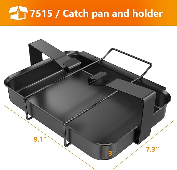 Hisencn 7515 Grill Catch Pan Holder Drip Pan Replacement for Weber Genesis 1000-5500, Genesis Silver/Gold/Platinum, Genesis II Series, Platinum I/II, and Summit, Porcelain Steel Grease Collection