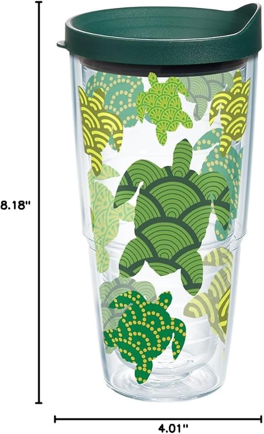 Tervis Turtle Pattern Made in USA Double Walled Insulated Tumbler Cup Keeps Drinks Cold & Hot, 24oz, Classic