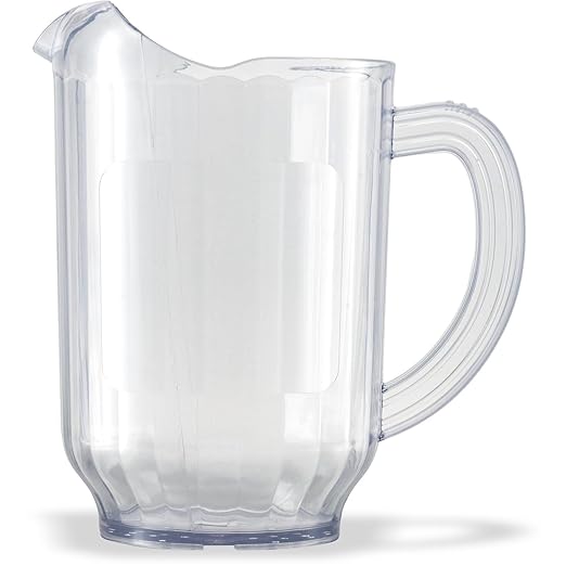 Carlisle FoodService Products Versapour Clear Pitcher Tall Pitcher for Restaurants, Catering, Kitchens, Plastic, 60 Ounces, Clear, (Pack of 6)