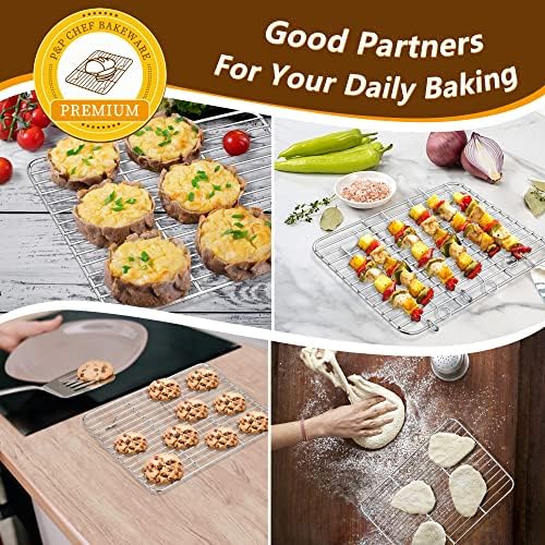 P&P CHEF Stainless Steel Baking Sheet with Rack Set for Cookie, 10.4 Inch
