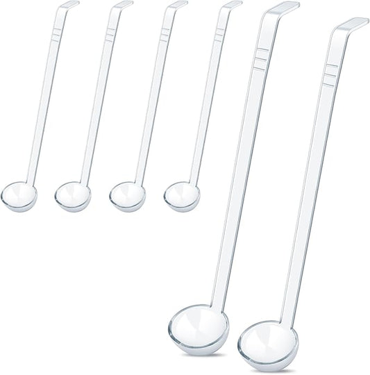 6 Pcs 1 Oz Small Ladle 13 Inches Mini Ladles for Serving Sauce, Soup, Dressing, Punch Bowl, Gravy, Cocktail, Fruit Juices – Clear Plastic Long Handle Ladles for Parties, Catering