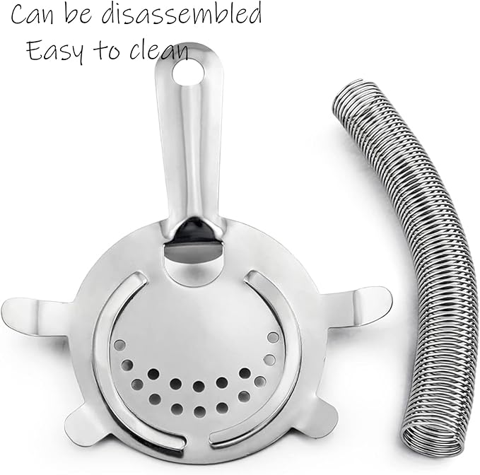 WUWEOT 9 Pack Cocktail Strainer, 4-Prong Stainless Steel Bar Strainer, 6 Inches Silver Bar Tool Drink Strainer with 100 Wire Spring for Bartenders and Mixologists