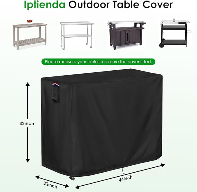 Outdoor Table Cover for Outdoor Bar Buffet Table, 44inch Waterproof Bar Height Patio Furniture Cover for Patio Bar Table,Grill Cart-44"L x 22"W x 32"H