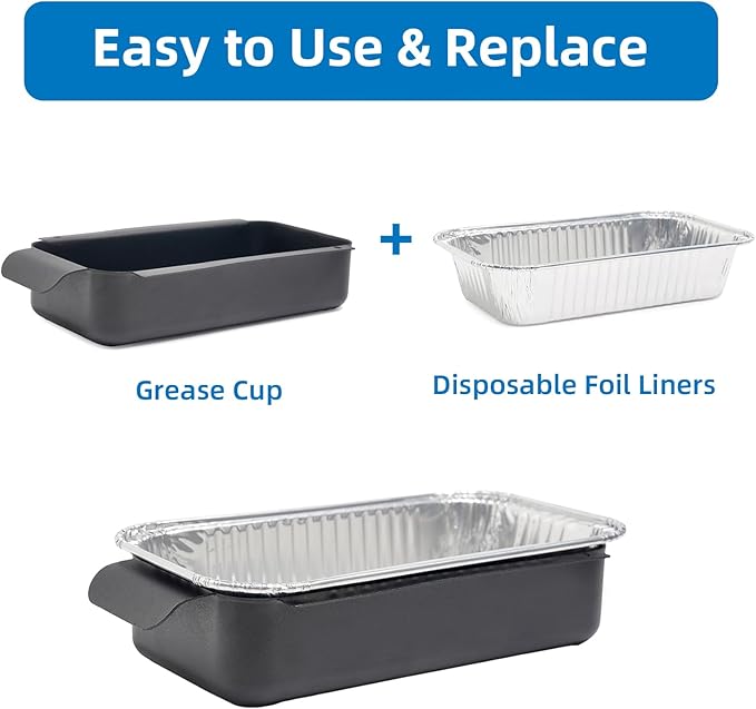 Catch Pan for CharBroil Performance TRU Infrared Gas Grill, Grease Pan Replacement Parts for CharBroil with 10 Pack 9328812P06 Aluminum Liner, Replacement for G416-0015-W1 G325-5703-W1