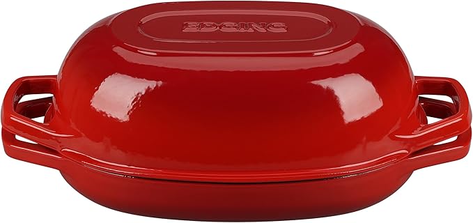 Enameled Cast Iron Oval Dutch Oven Pot with Lid, Dutch Oven for Sourdough Bread Baking, Bread Oven, Bread Dutch Oven, Oval Bread Pan, 5qt, Red