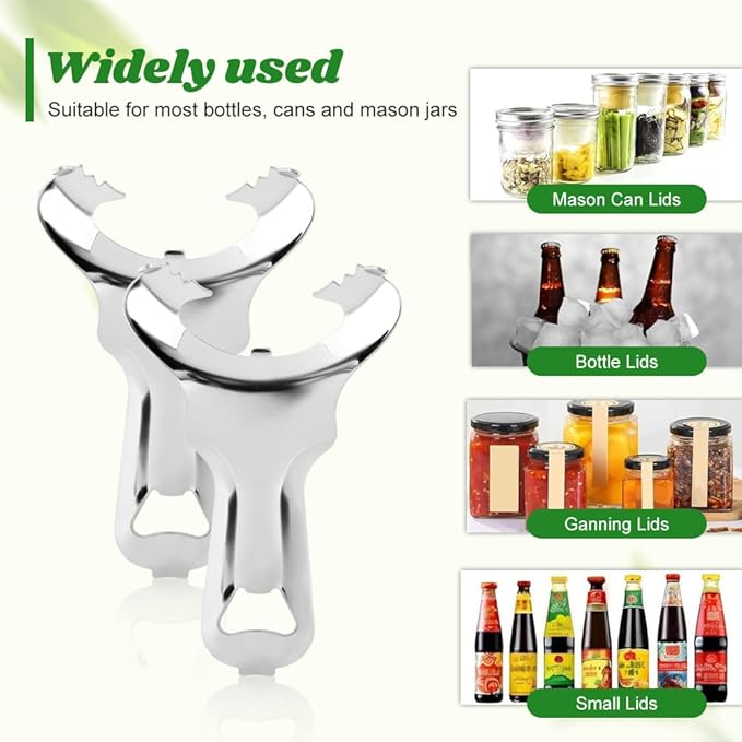 2 PCS Mason Jar Opener No Lid Dents or Damage,Multi-Purpose for Bottle Opener and Various Lids Canning Jar Opener,Easy Twis-t Manual Handheld Top Remover Bottle Opener Made For Lifetime