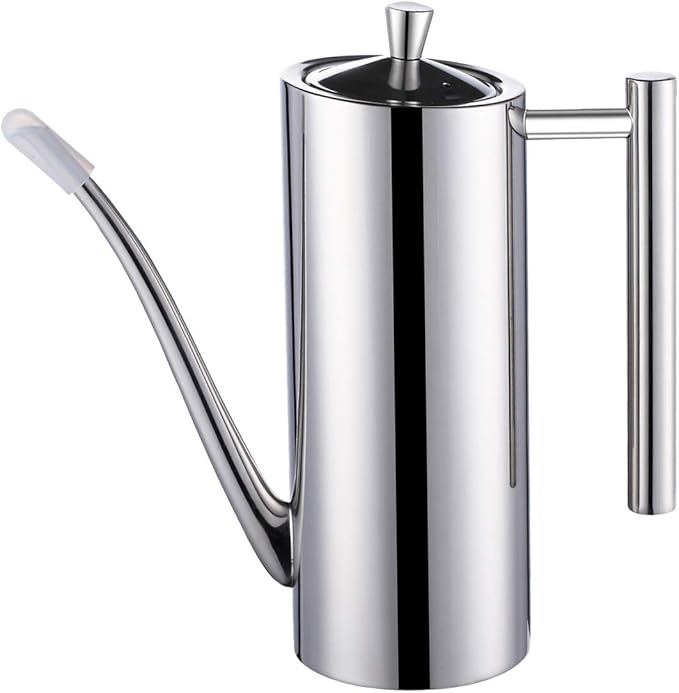 Sumerflos Olive Oil Dispenser Bottle Stainless Steel, 700ml/24oz Drip-Free Pouring Oil Pot, Large Oil Storage Container for Salad and Kitchen Cooking