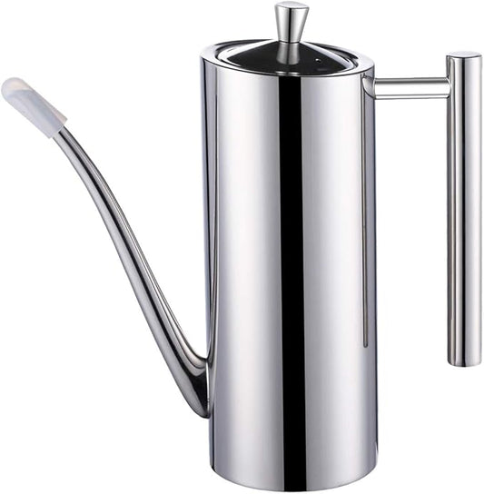 Sumerflos Olive Oil Dispenser Bottle Stainless Steel, 700ml/24oz Drip-Free Pouring Oil Pot, Large Oil Storage Container for Salad and Kitchen Cooking