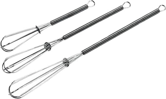 Chef Craft Classic Mini Sturdy Whisk, 5.5, 7, and 9 inch 3 piece set, Chrome