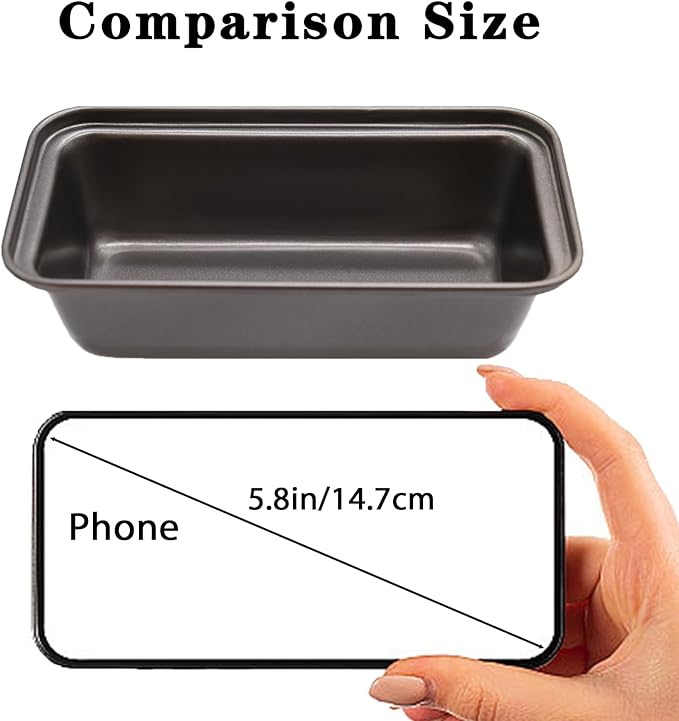 6 PCS Mini Nonstick Carbon Steel Baking Bread Pan,Mini Loaf Pans,Small Banana Bread Tins,6.2" x 3.2"